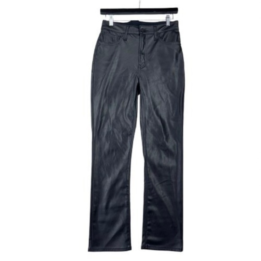 Gap High Rise Vintage Slim Black Pleather Pants size 2/ 26" regular Indie sleaze